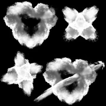 Clouds of different strange shapes Stock Illustration