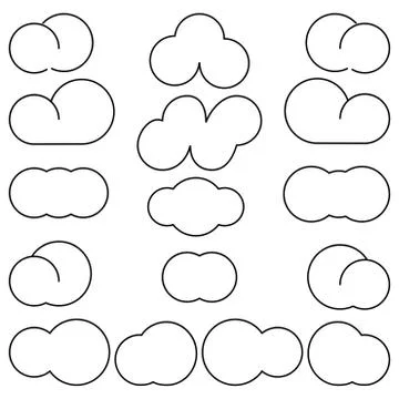Clouds differeny shapes simple style Illustrazione stock