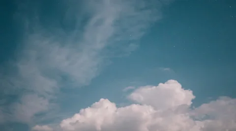 Clouds dissolving at night and revealing stars Stock-Footage 53235436
