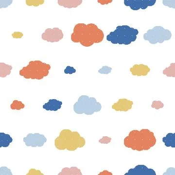 Clouds Dithering Seamless Pattern. Vector seamless dithering pixel style pa.. Stock Illustration