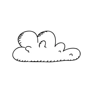 Clouds doodle collection. Outline scribble sky. Vector retro fog Illustrazione stock