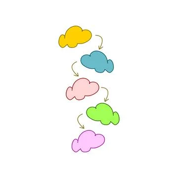 Clouds doodle set. Hand drawn illustration isolated on white background Illustrazione stock