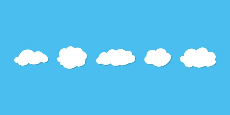 Clouds in draw style on a blue background. Vector illustration EPS 10 Stock Illustration
