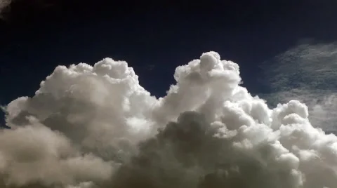 Clouds dreamy moody dark blue black sky puffy white Stock Footage 48641417