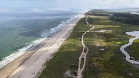 Clouds Drift Above a Scenic Beach on Cape Cod 動画素材 316858778