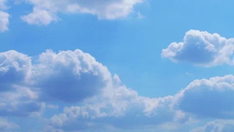 Clouds drift across a beautiful bright blue sky Time Lapse, Timelapse Nature Stock Footage 329315001