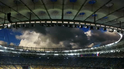 Clouds Drift Timelapse scene from the Stadium Sport Arena Video stock 12264435