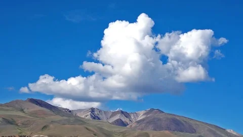 Clouds drifting, melting and growing in clear blue sky Stock Footage 77177407