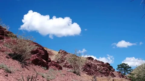 Clouds drifting, melting and growing in clear blue sky Stock Footage 77177451