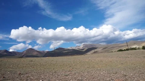 Clouds drifting, melting and growing in clear blue sky Stock Footage 77177541