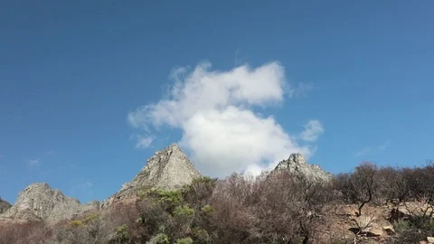Clouds drifting over the Twelve Apostles on Table Mountain. Stock Footage 102711310