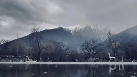 Clouds during light rain in Tibet, time - lapse photography Stock Footage 312557585