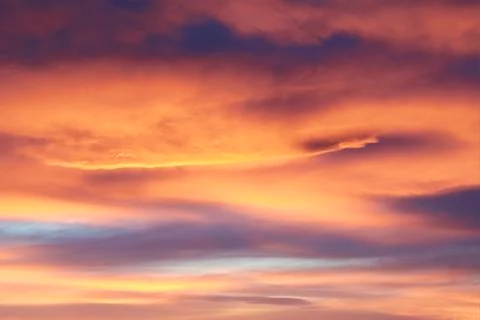 Clouds during sunset, orange Stock Photos