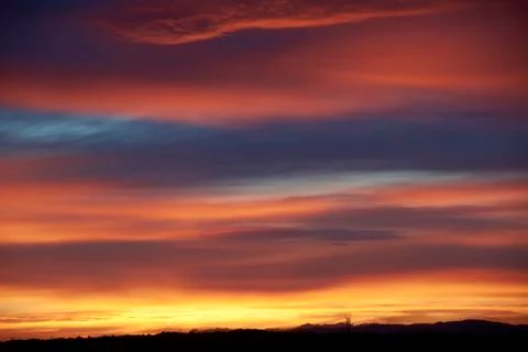 Clouds during sunset, orange Stock Photos