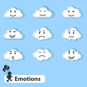 Clouds with emotions Stock Illustration
