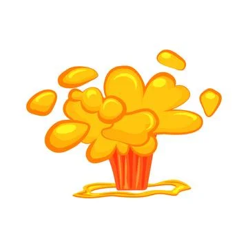 Clouds of energy, fire and smoke from bomb explosion, volcano eruption Stock Illustration