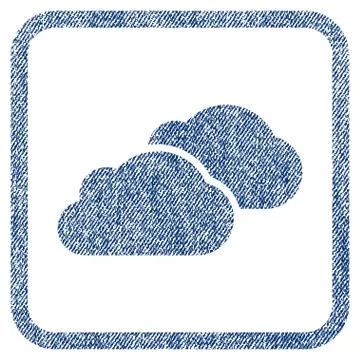 Clouds Fabric Textured Icon Stock Illustration