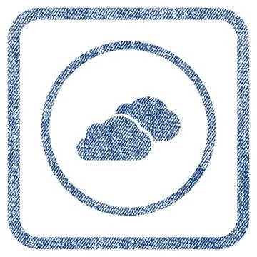 Clouds Fabric Textured Icon Stock Illustration