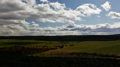 Clouds farm timelapse Stock Footage 10834391