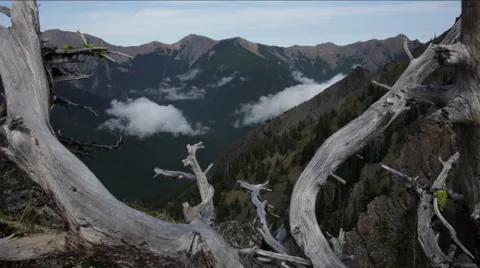 Clouds filling in valley Stock Footage 58034459