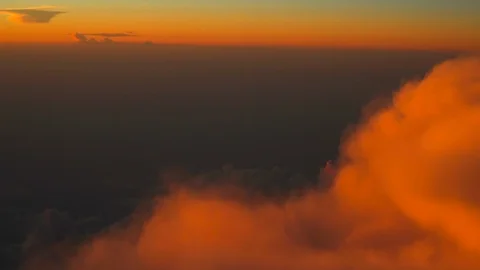 Clouds on fire aerial view. Red clouds Stock Footage 109501771
