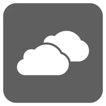 Clouds Flat Squared Glyph Icon Stock Illustration