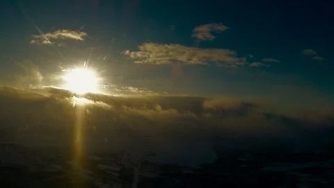 Clouds float above the snow Stock Footage 93604720