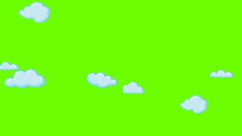 Clouds float across the sky, green background Stock Footage 196161187