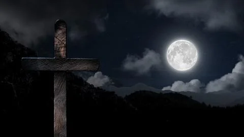 A clouds float on the background of the Cross on Easter Day Stock Photos