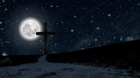 A clouds float on the background of the Cross on Easter Day. Stock Photos