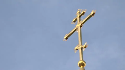 The clouds float in the background of the cross Video stock 53769108