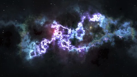 Clouds float on the background of the moon and the night sky Stock Footage 127960883