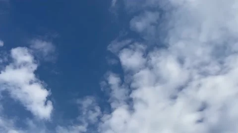 Clouds float in the blue sky, calmness and tranquility Stock Footage 239671983