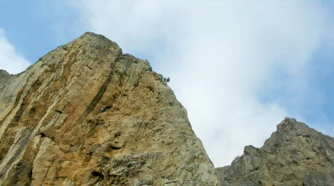 Clouds float in Crimean mountains.  time lapse. Stock Footage 399875