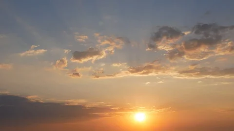 The clouds float in the evening sky. Sunset. Stock Footage 86803564