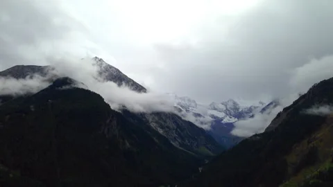 Clouds float over the alps Stock Footage 170237950