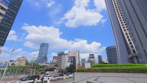 Clouds float over the Kabukicho seen from Nishi-Shinjuku in Tokyo Stock Footage 292178719