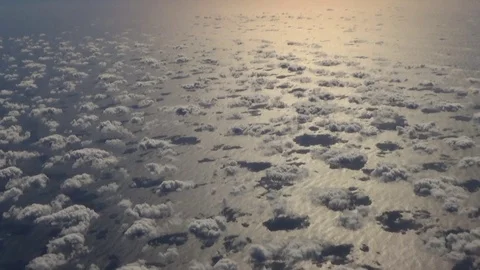 Clouds float over the ocean Stock Footage 76646891