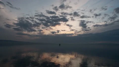 Clouds float over the sea gulf. Stock Footage 142846352