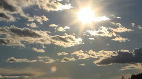 Clouds float by as sun shines brightly Stock Footage 8917117