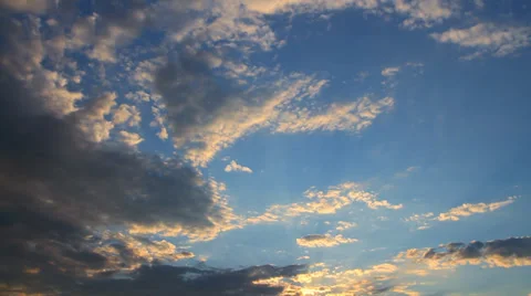 Clouds float at sunset Stock Footage 30301838