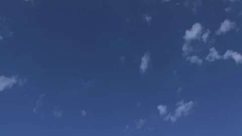 Clouds float through the sky at time lapse, spring sky with clouds Video stock 128451429