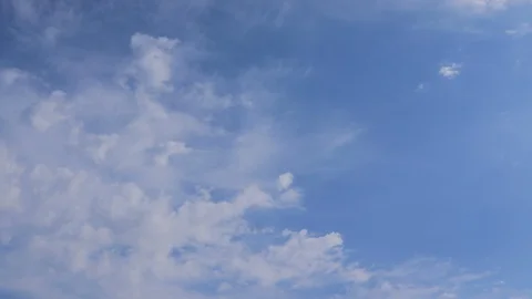 Clouds float through the sky at time lapse, spring sky with clouds Stock Footage 128451439