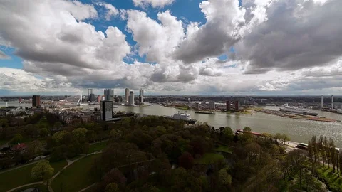 Clouds floating above Modern City Stock Footage 98499525