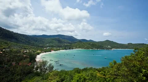 Clouds floating above a paradise tropical island  - Timelapse Stock Footage 10823390