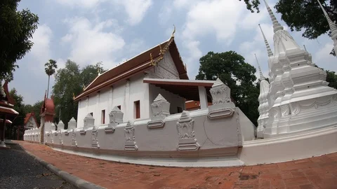 Clouds is floating above the temple Stock Footage 117156385