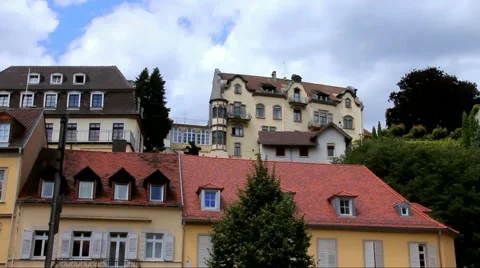 Clouds floating over Baden-Baden at summer  cloudy day. Stock Footage 53804883