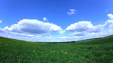 Clouds Floating Over The Field Stock Footage 49990065