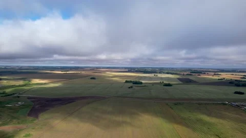 Clouds floating over the fields Stock Footage 214792566