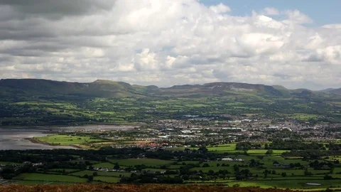 Clouds floating over the land in Ireland time lapse Stock Footage 71731400